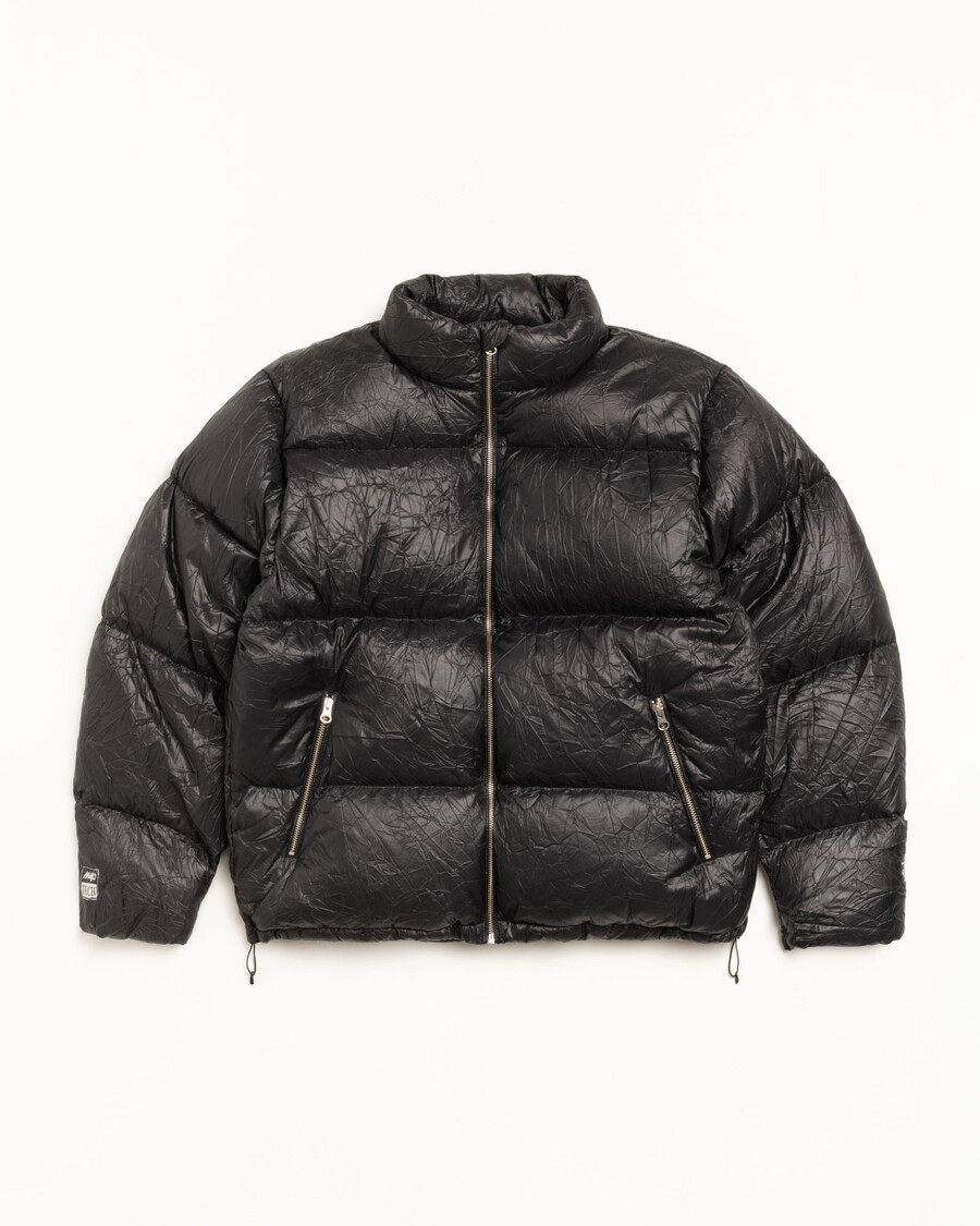 péřový puffer zmačkaný nylon