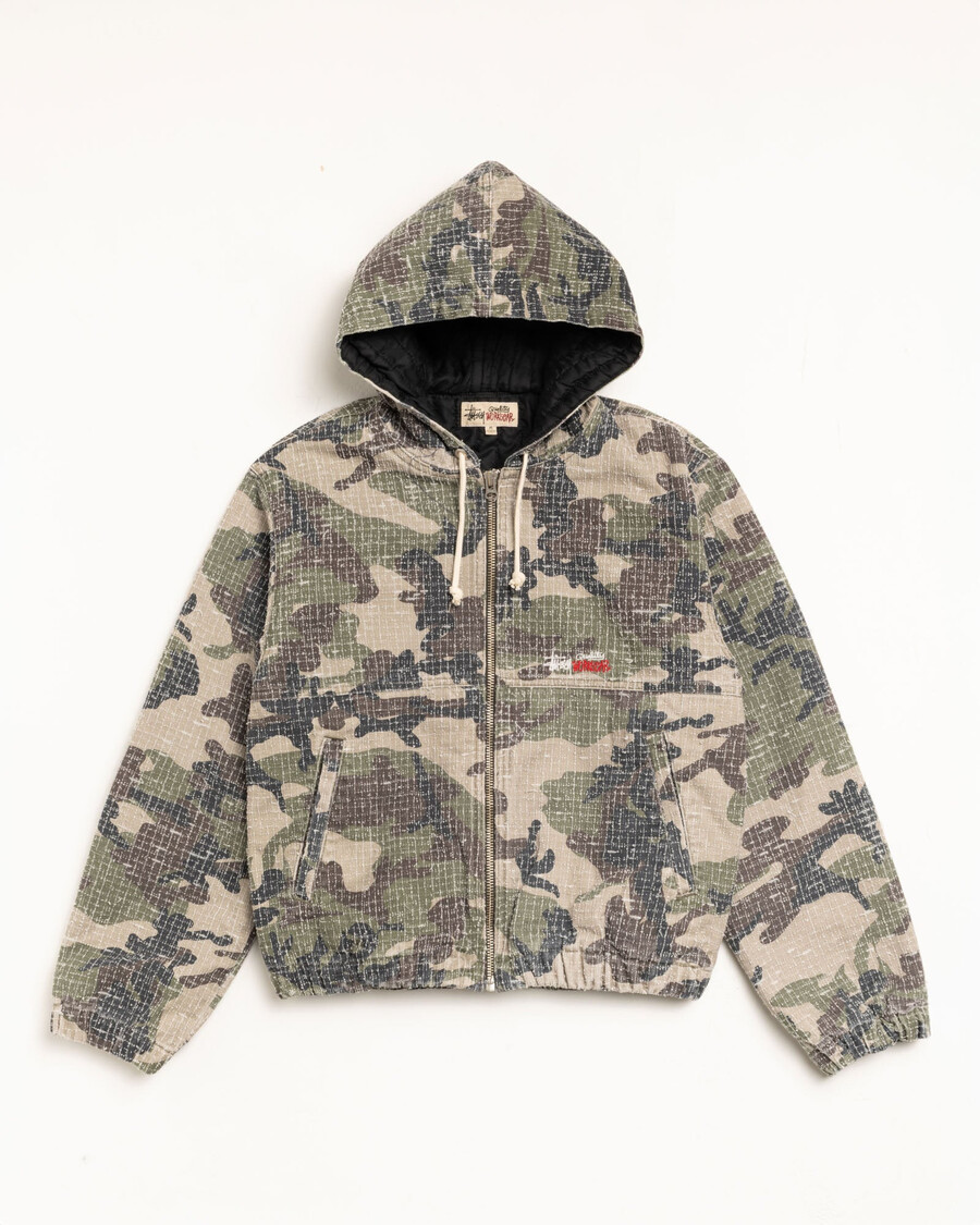 pracovní bunda camo canvas needlepunch v lesním kamufláži