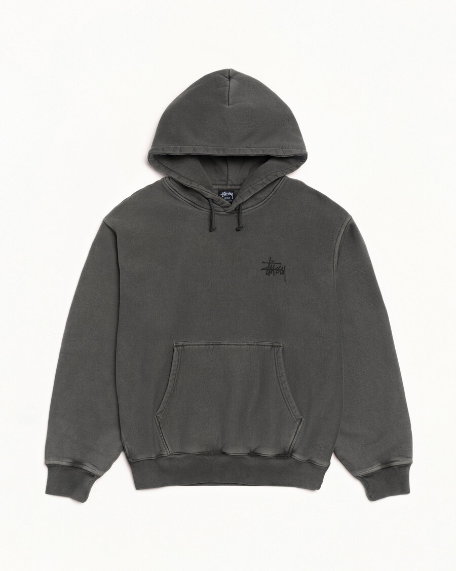 základní mikina stüssy s kapucí pigmentově barvená
