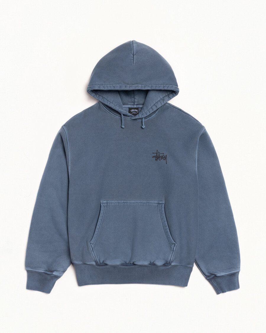základní mikina stüssy s kapucí pigmentově barvená