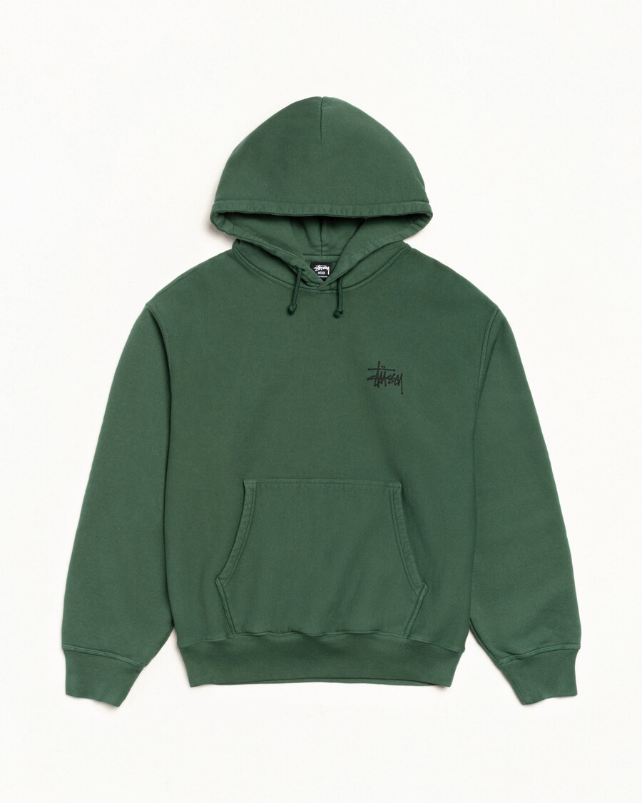 základní mikina stüssy s kapucí pigmentově barvená
