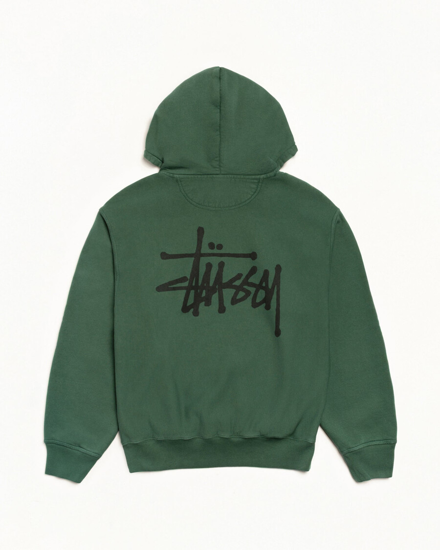 základní mikina stüssy s kapucí pigmentově barvená