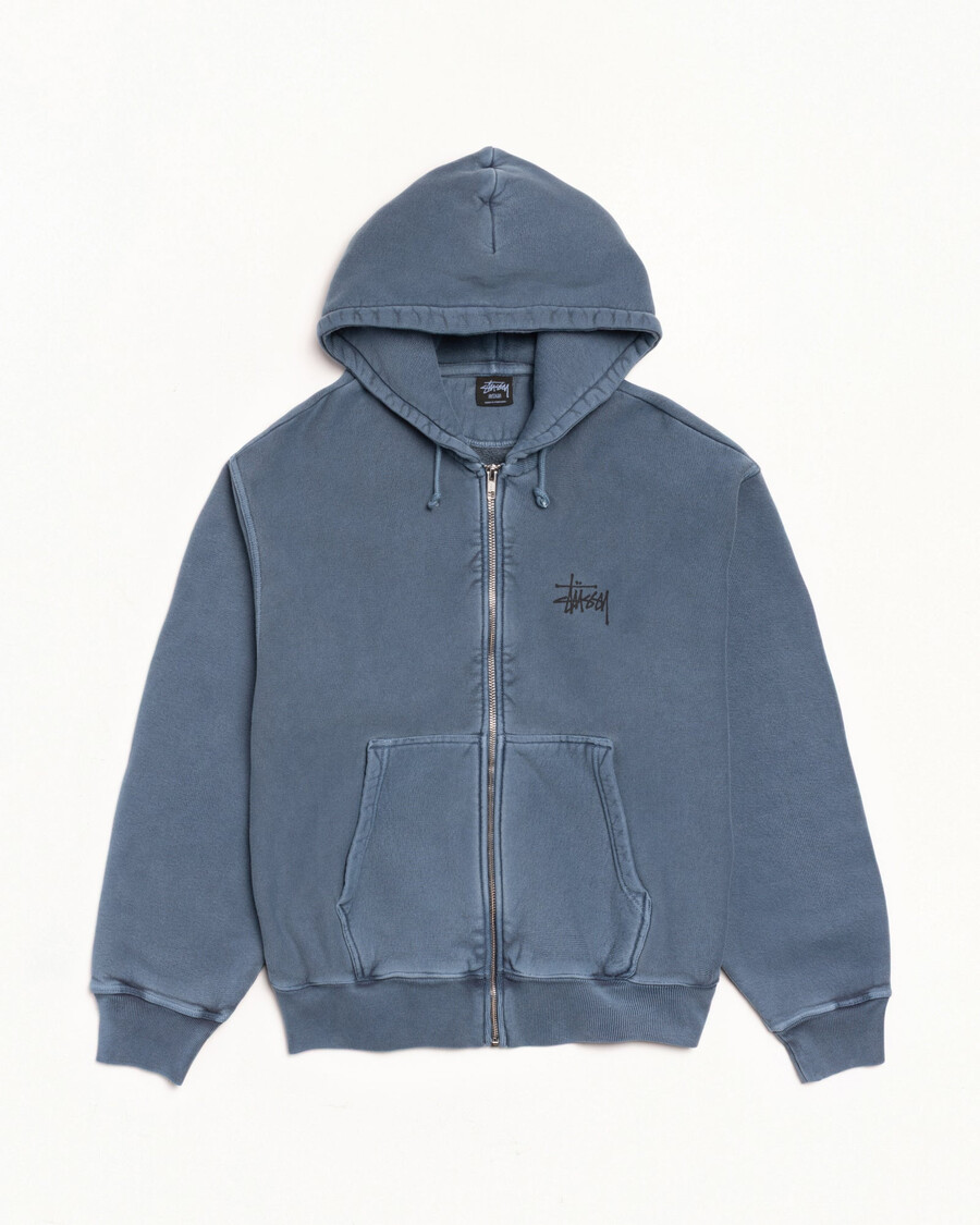 základní mikina stüssy zip s pigmentovaným vzorem