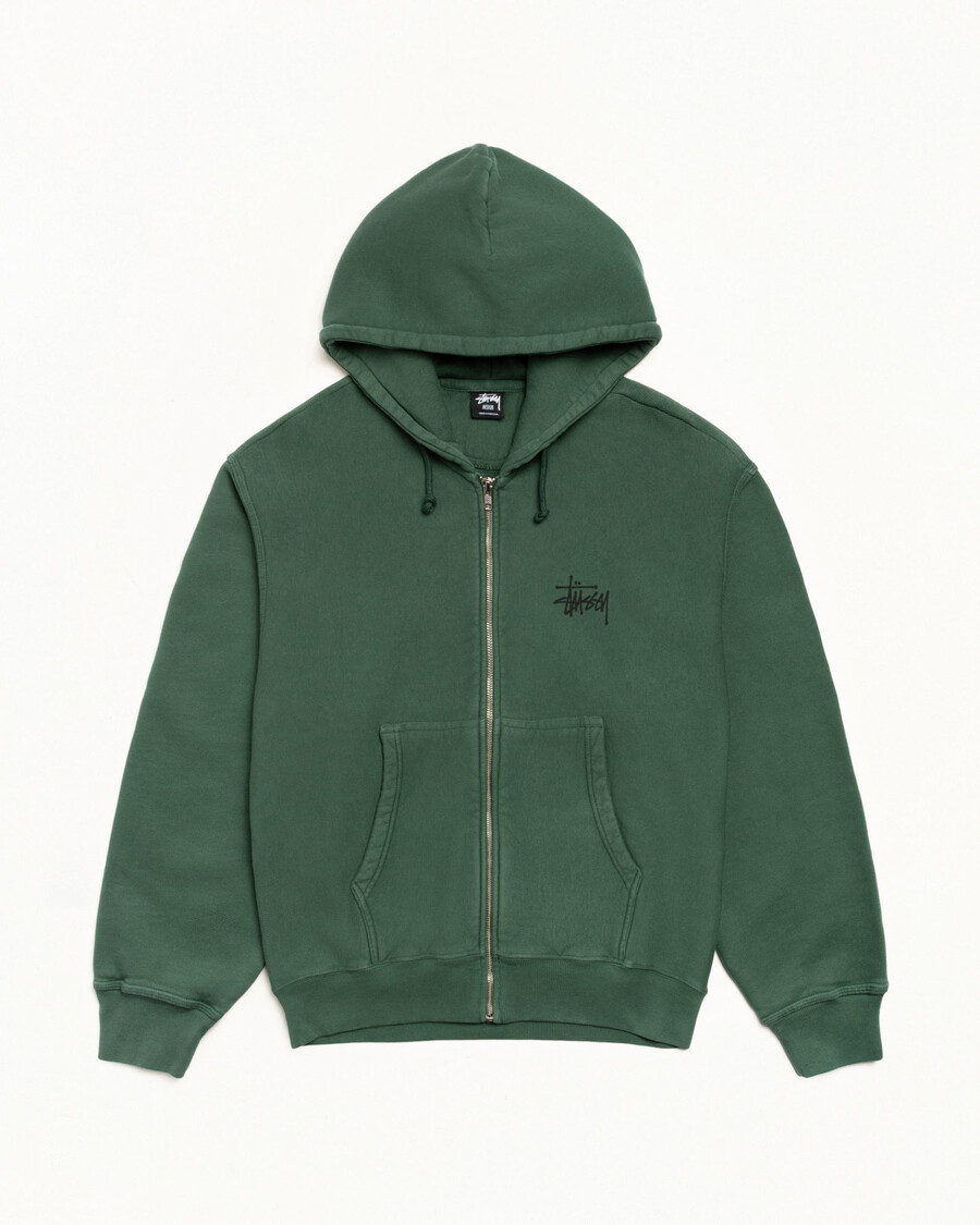 základní mikina stüssy zip s pigmentovaným vzorem
