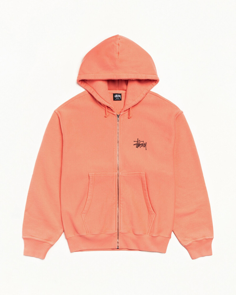 základní mikina stüssy zip s pigmentovaným vzorem